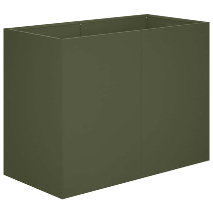 Trädgårdsplanterare Olivgrön 80 x 40 x 60 cm Kallvalsat stål