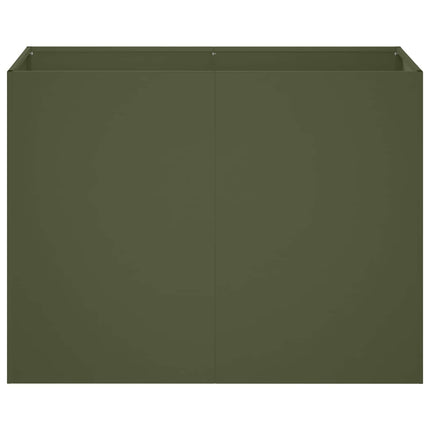 Trädgårdsplanterare Olivgrön 80 x 40 x 60 cm Kallvalsat stål