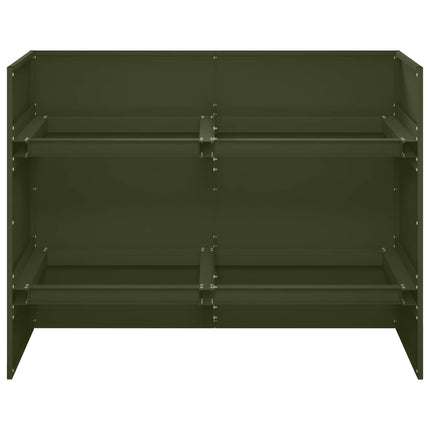 Trädgårdsplanterare Olivgrön 80 x 40 x 60 cm Kallvalsat stål