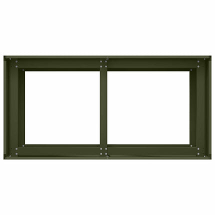 Trädgårdsplanterare Olivgrön 80 x 40 x 60 cm Kallvalsat stål