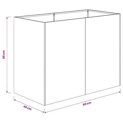 Trädgårdsplanterare Rostig 80 x 40 x 60 cm Väderbeständig stål