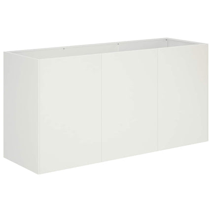 Trädgårdsplanterare Vit 120 x 40 x 60 cm Kallvalsat stål