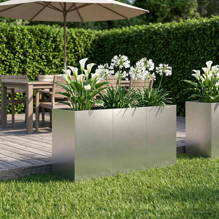 Trädgårdsplanterare Silver 120 x 40 x 60 cm Rostfritt stål