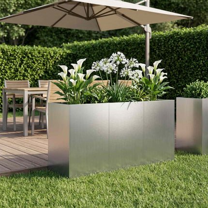 Trädgårdsplanterare Silver 120 x 40 x 60 cm Galvaniserat stål