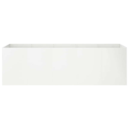 Trädgårdsplanterare Vit 200 x 40 x 60 cm Kallvalsat stål