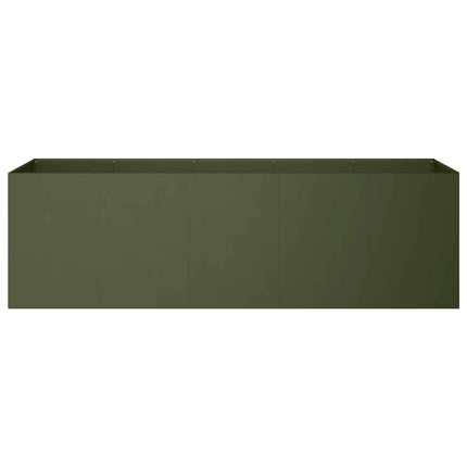 Trädgårdsplanterare Olivgrön 200 x 40 x 60 cm Kallvalsat stål