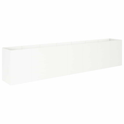 Trädgårdsplanterare Vit 280 x 40 x 60 cm Kallvalsat stål