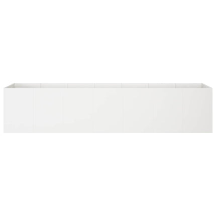 Trädgårdsplanterare Vit 280 x 40 x 60 cm Kallvalsat stål