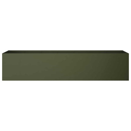 Trädgårdsplanterare Olivgrön 280 x 40 x 60 cm Kallvalsat stål