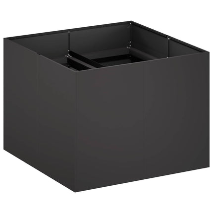 Trädgårdsplanterare Svart 80 x 80 x 60 cm Kallvalsat stål