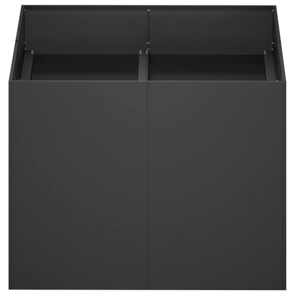 Trädgårdsplanterare Svart 80 x 80 x 60 cm Kallvalsat stål