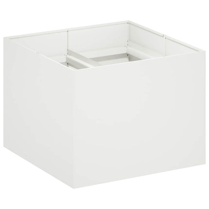 Trädgårdsplanterare Vit 80 x 80 x 60 cm Kallvalsat stål