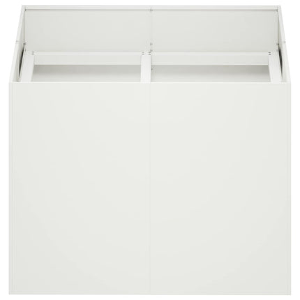 Trädgårdsplanterare Vit 80 x 80 x 60 cm Kallvalsat stål
