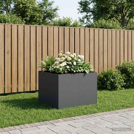 Trädgårdsplanterare Antracit 80 x 80 x 60 cm Kallvalsat stål