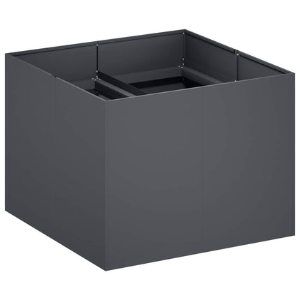 Trädgårdsplanterare Antracit 80 x 80 x 60 cm Kallvalsat stål