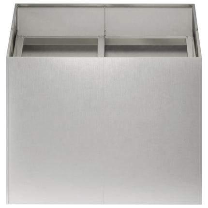 Trädgårdsplanterare Silver 80 x 80 x 60 cm Rostfritt stål