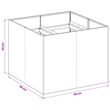 Trädgårdsplanterare Rostig 80 x 80 x 60 cm Väderbeständig stål