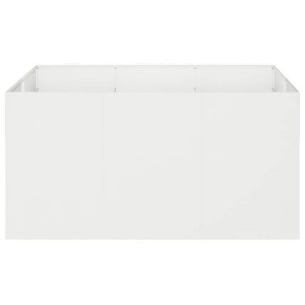 Trädgårdsplanterare Vit 120 x 80 x 60 cm Kallvalsat stål