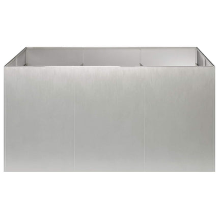 Trädgårdsplanterare Silver 120 x 80 x 60 cm Rostfritt stål