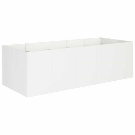 Trädgårdsplanterare Vit 200 x 80 x 60 cm Kallvalsat stål