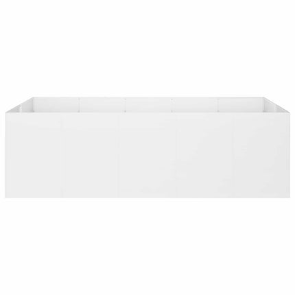 Trädgårdsplanterare Vit 200 x 80 x 60 cm Kallvalsat stål