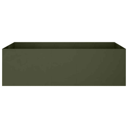 Trädgårdsplanterare Olivgrön 200 x 80 x 60 cm Kallvalsat stål