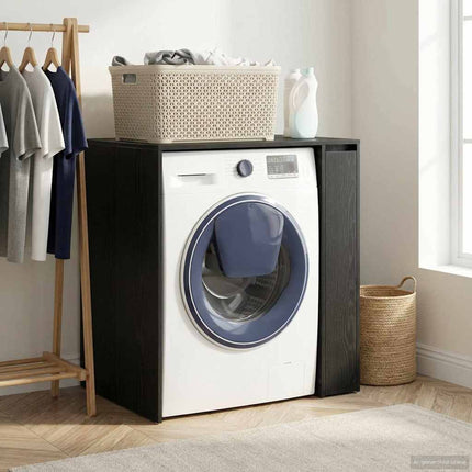 Tvättmaskinskabinet Svart Ek 87 x 60 x 89 cm Konstruerat trä