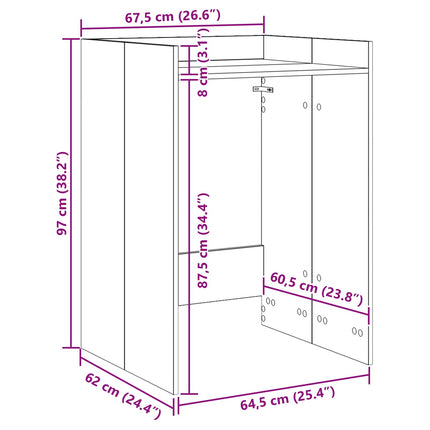 Tvättmaskinskabinet Sonoma 67,5 x 62 x 97 cm Konstruerat trä