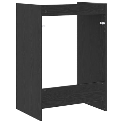 Tvättmaskinskabinet Svart Ek 67,5 x 48 x 97 cm Konstruerat trä