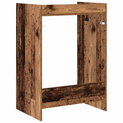 Tvättmaskinskabinet med lagring Gammalt trä 67,5 x 48 x 97 cm