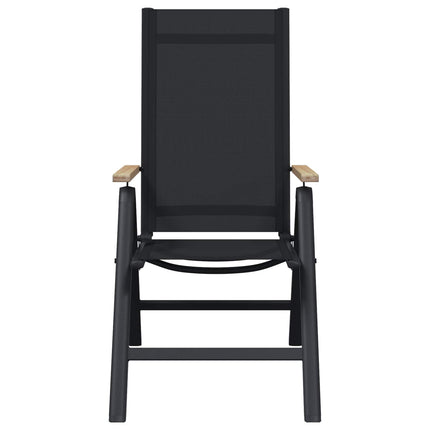 Fällbara trädgårdsstolar 2 pcs Svart 58 x 73 x 111,5 cm