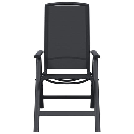 Fällbara trädgårdsstolar 2 pcs Svart 58 x 71 x 112 cm Textilene