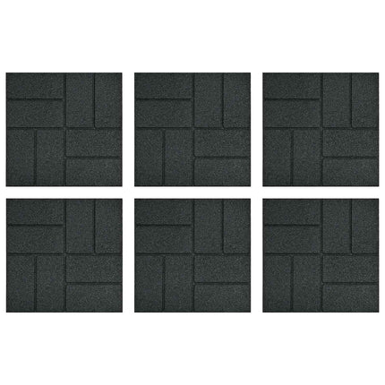Stepping Stone 6 st Svart 40,5 x 40,5 x 2 cm Gummi