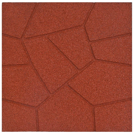 Stepping Stone 6 pcs Röd 40,5 x 40,5 x 2 cm Gummi