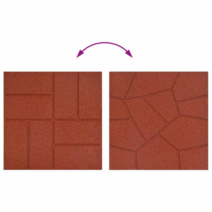 Stepping Stone 6 pcs Röd 40,5 x 40,5 x 2 cm Gummi