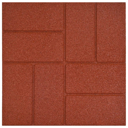 Stepping Stone 6 pcs Röd 40,5 x 40,5 x 2 cm Gummi