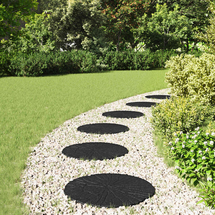 Stepping Stone 6 pcs Svart Ø 45 x 1,8 cm Gummi