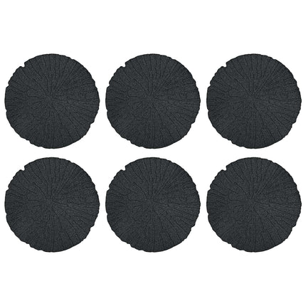 Stepping Stone 6 pcs Svart Ø 45 x 1,8 cm Gummi