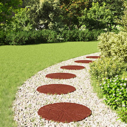 Stepping Stone 6 pcs Röd Ø 45 x 1,8 cm Gummi