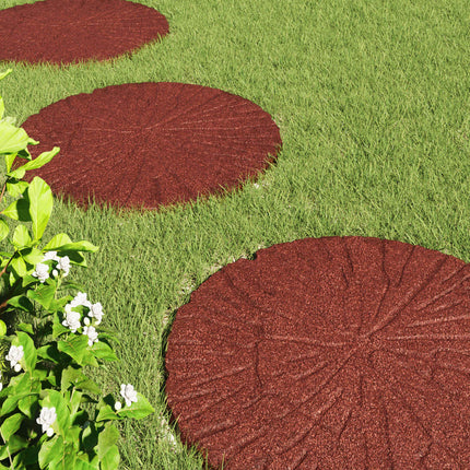 Stepping Stone 6 pcs Röd Ø 45 x 1,8 cm Gummi