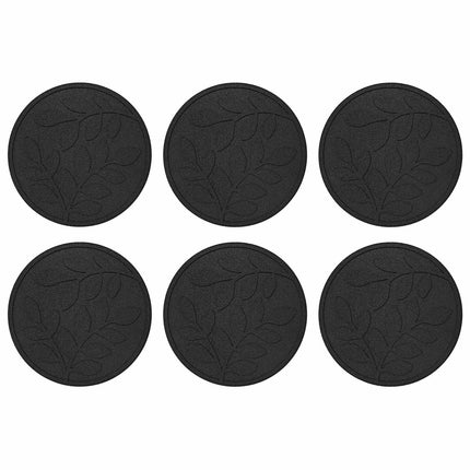 Stepping Stone 6 pcs Svart Ø 44 x 2 cm Gummi