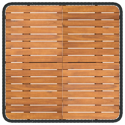 Möbelset med kudde 4 pcs Svart och kräm PE Rattan