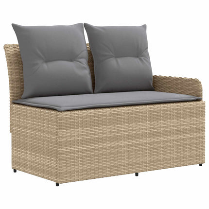 Möbelset med kudde 4 pcs Beige och Ljusgrå PE Rattan