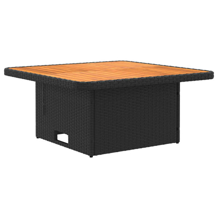 Möbelset med kudde 6 pcs Svart och kräm PE Rattan