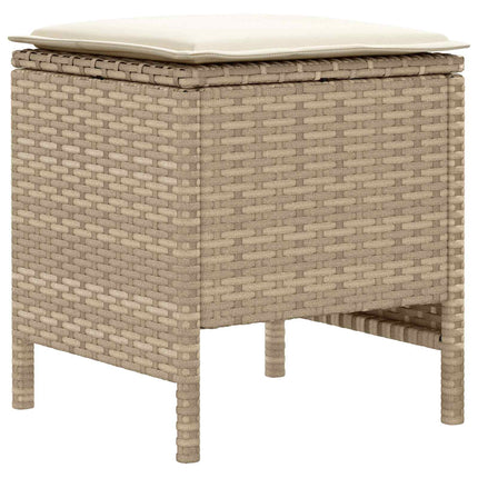 Möbelset med kudde 6 pcs Beige och gräddfärgad PE Rattan