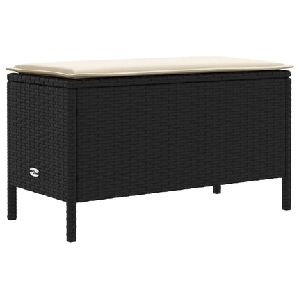 Möbelset 7 st Svart och kräm PE Rattan
