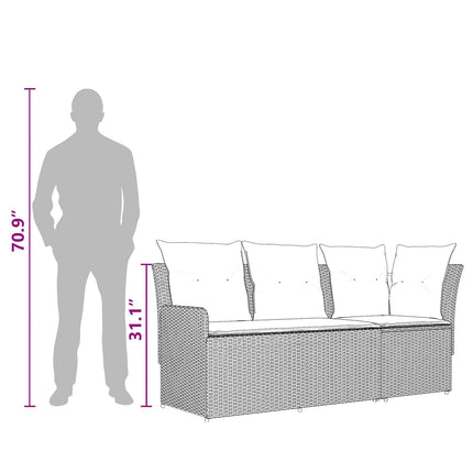 Möbelset 5 st Svart PE Rattan