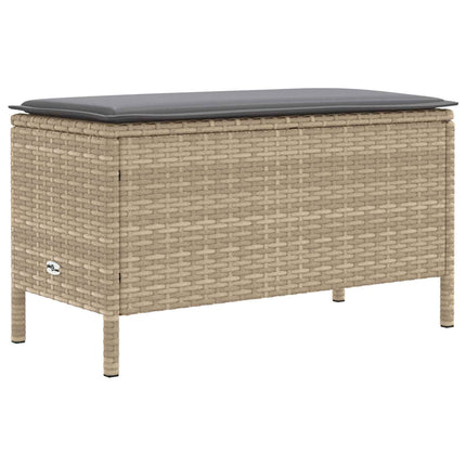 Möbelset med kudde 5 pcs Beige och Ljusgrå PE Rattan