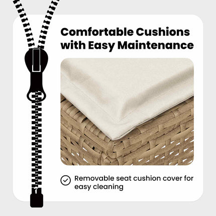 Möbelset 5 st Beige och gräddfärgad PE Rattan
