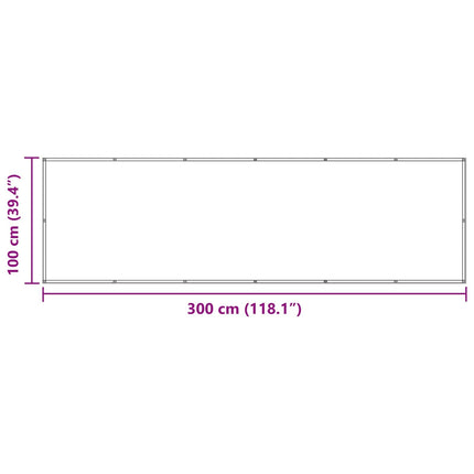Balkong Skärm Blå och Vit 100 x 300 cm Oxford Tyg